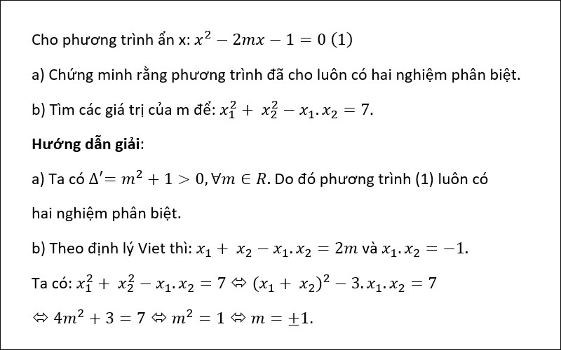 Bài tập về định lý Viet